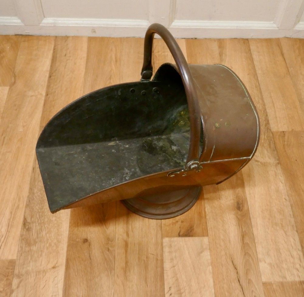 Large Arts And Crafts Copper Helmet Coal Scuttle photo Home Fixtures