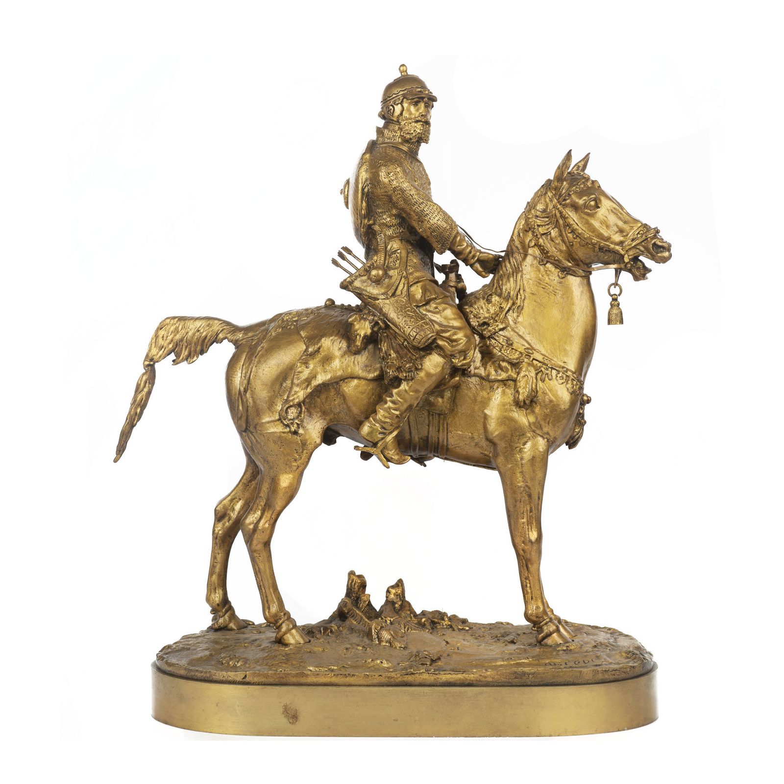 Evgeni Alexandrovich Lanceray, 1848 1886 A Bronze Figure Of Oprichnik (Prince Vyazemskii)