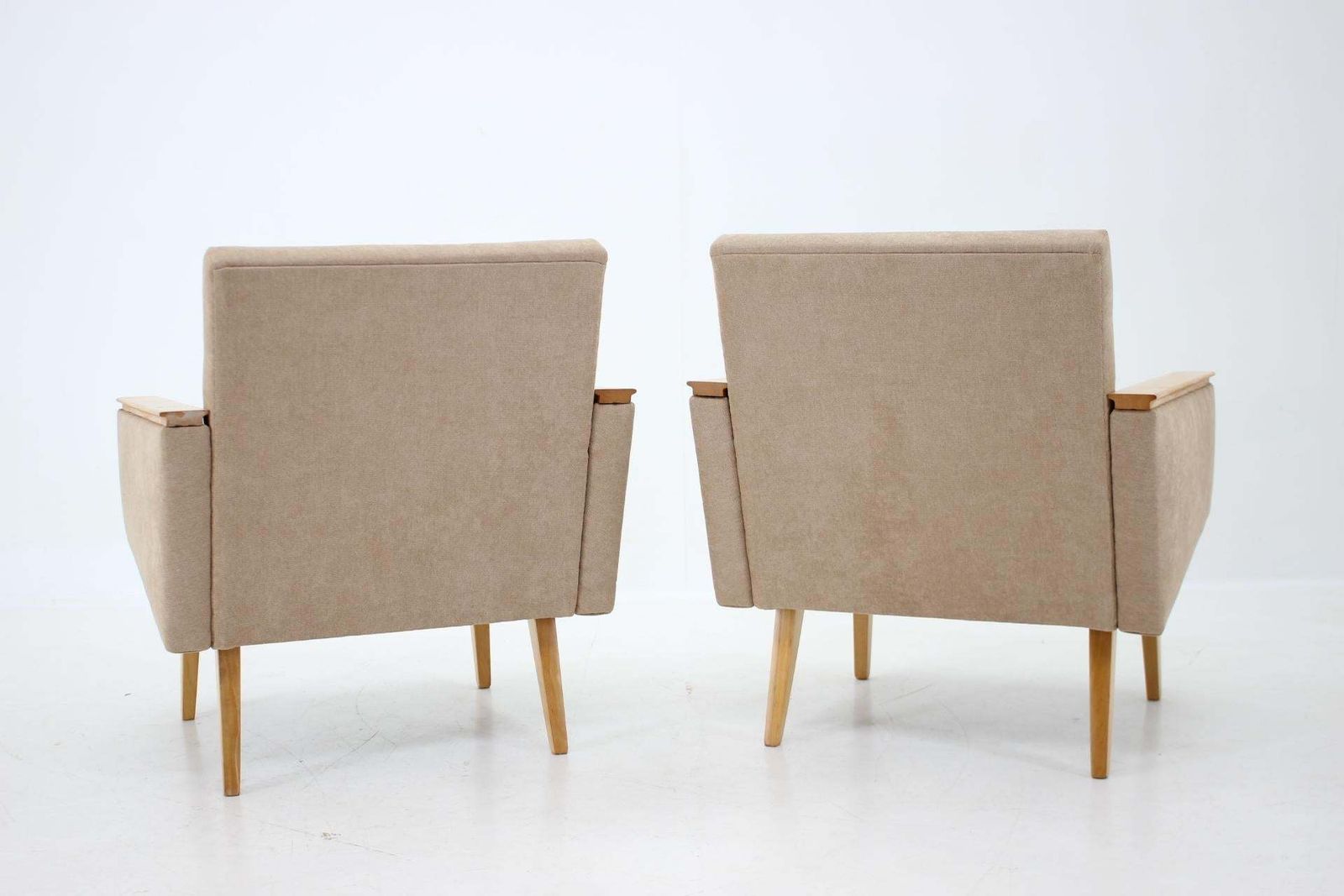 Pair Of Minimalist Mid Century Armchairs, Czechoslovakia photo Furniture
