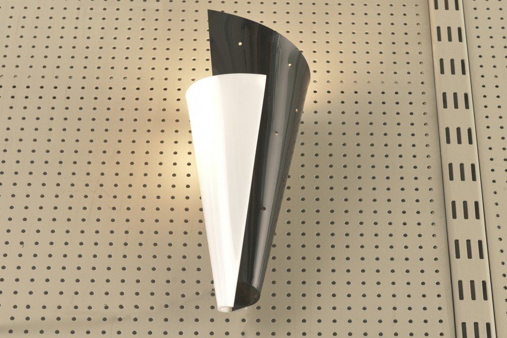 Black & White Wall Lamps In Acrylic Glass, Germany, 1950s, Set Of 2 photo for sale