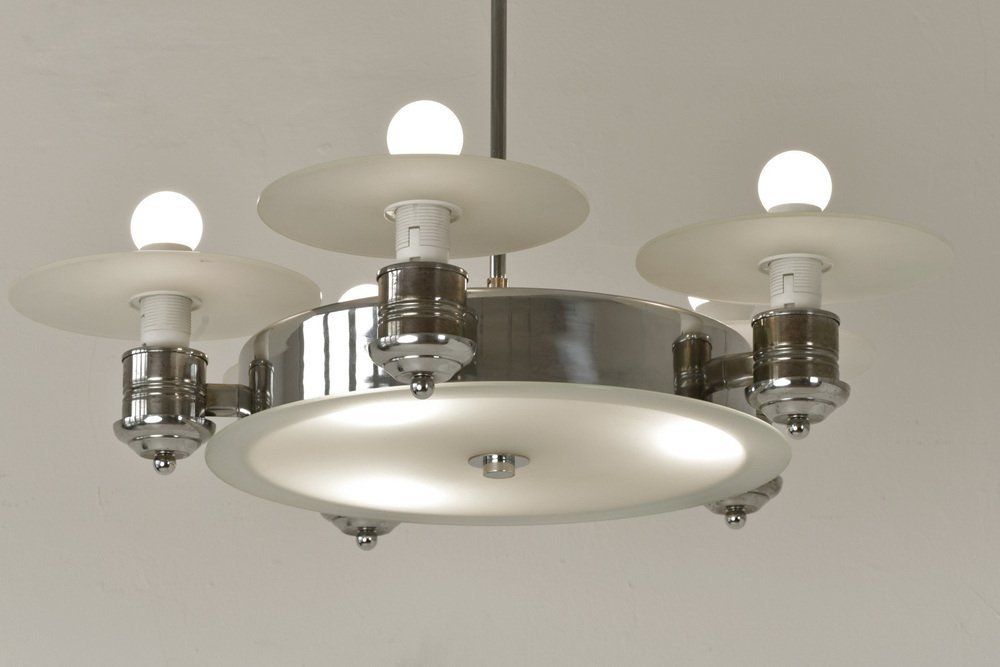photo furniture Large Art Deco Pendant Light In Factory Design From Napako, Czechoslovakia, 1930s
