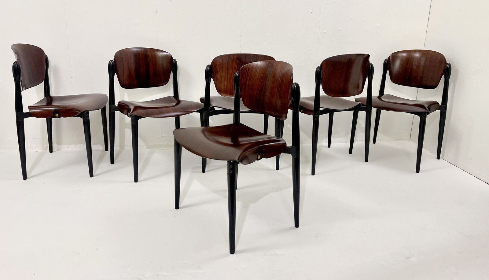 Set Of 6 Mid Century "S83" Chairs By Eugenio Gerli For Tecno photo for sale