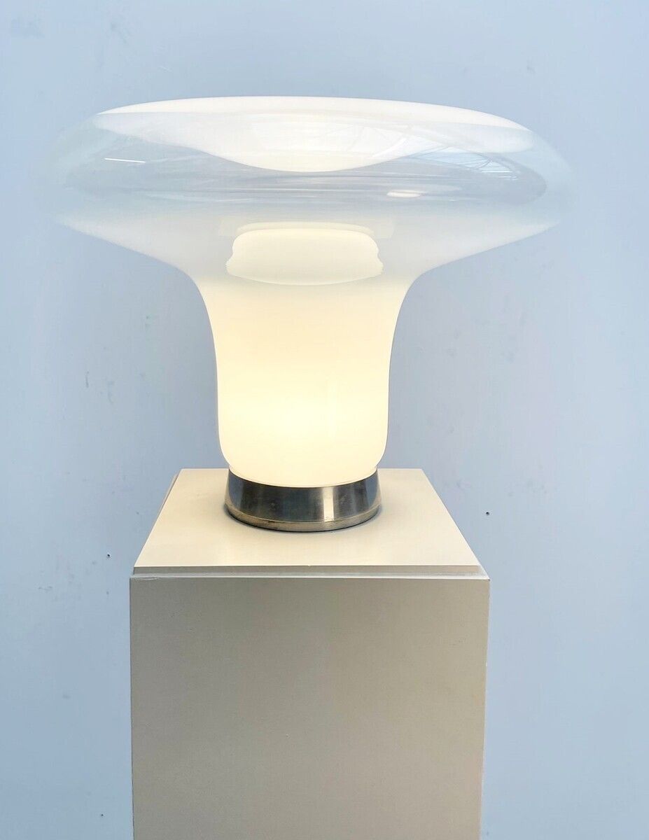 Pair Of Mid Century Murano Glass ''Lesbo'' Table Lamps By Angelo Mangiarotti photo vinterior