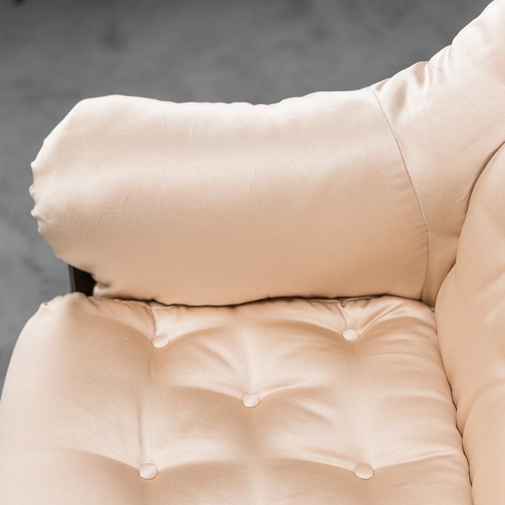 photo furniture Beige Fabric Armchair 70s Vintage Modern Antiques