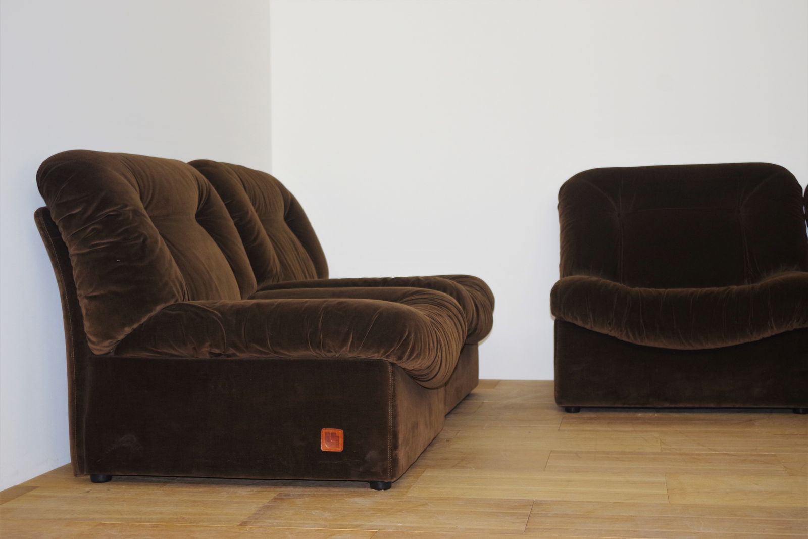 Panarea Modular Armchairs In Chenille From Lev & Lev, 1970s, Set Of 5 photo vinterior