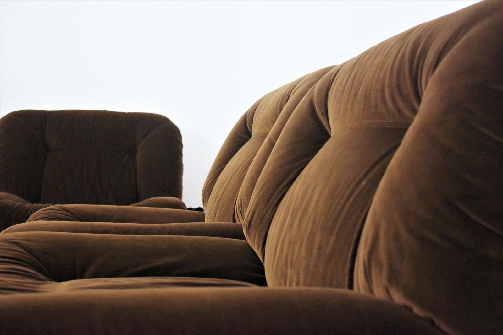 photo furniture Panarea Modular Armchairs In Chenille From Lev & Lev, 1970s, Set Of 5