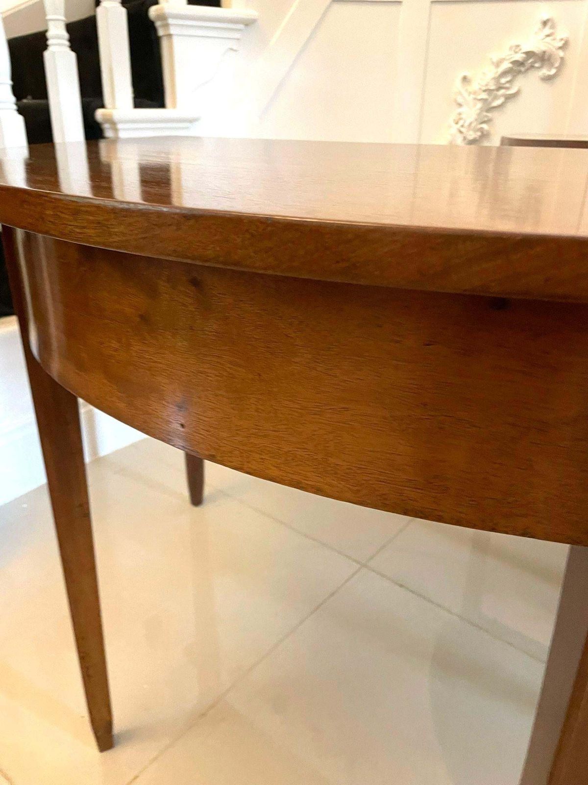 photo for sale Pair Of Antique George III Quality Mahogany Demi Lune Console Tables