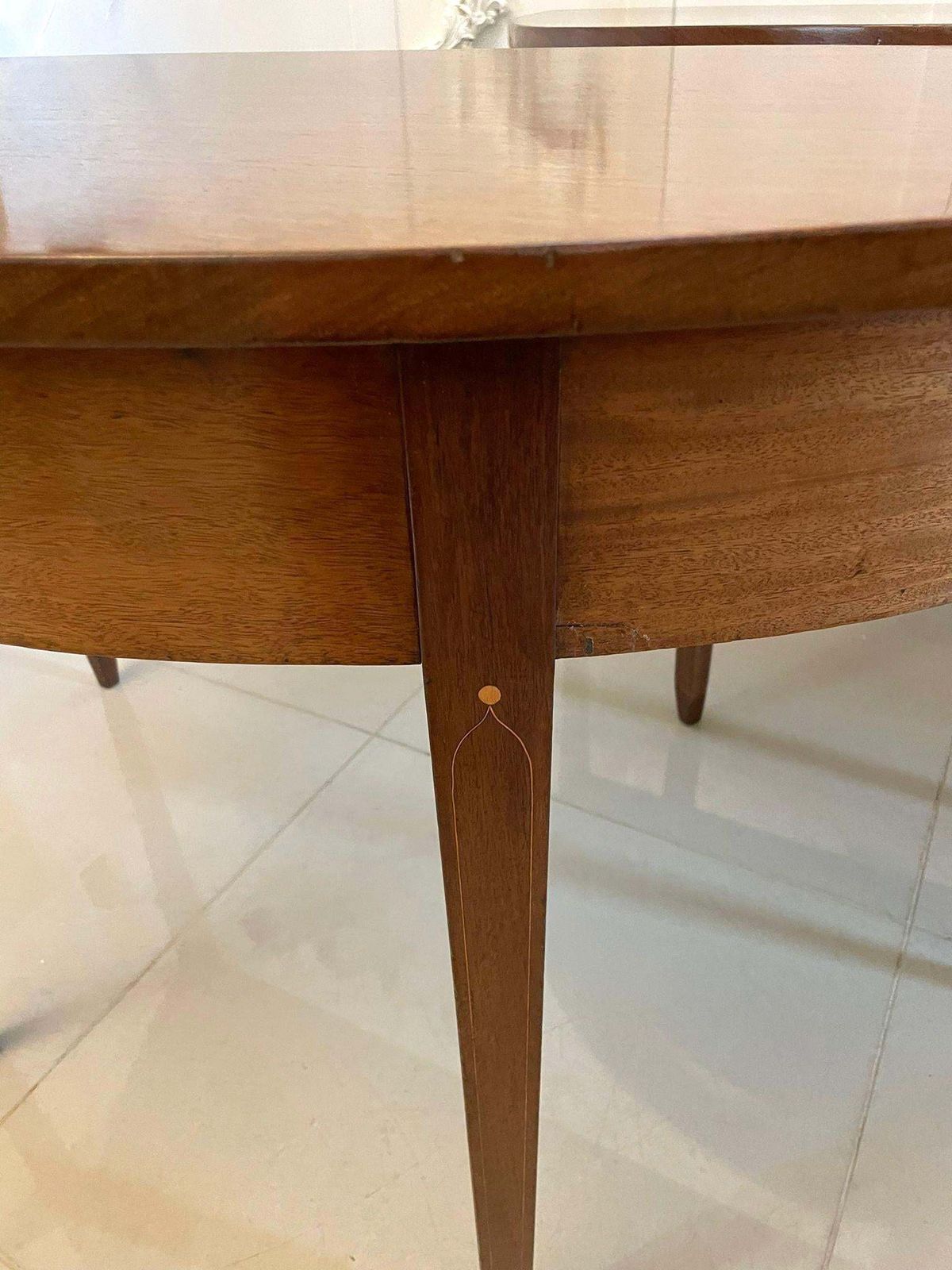 Furniture Pair Of Antique George III Quality Mahogany Demi Lune Console Tables photo