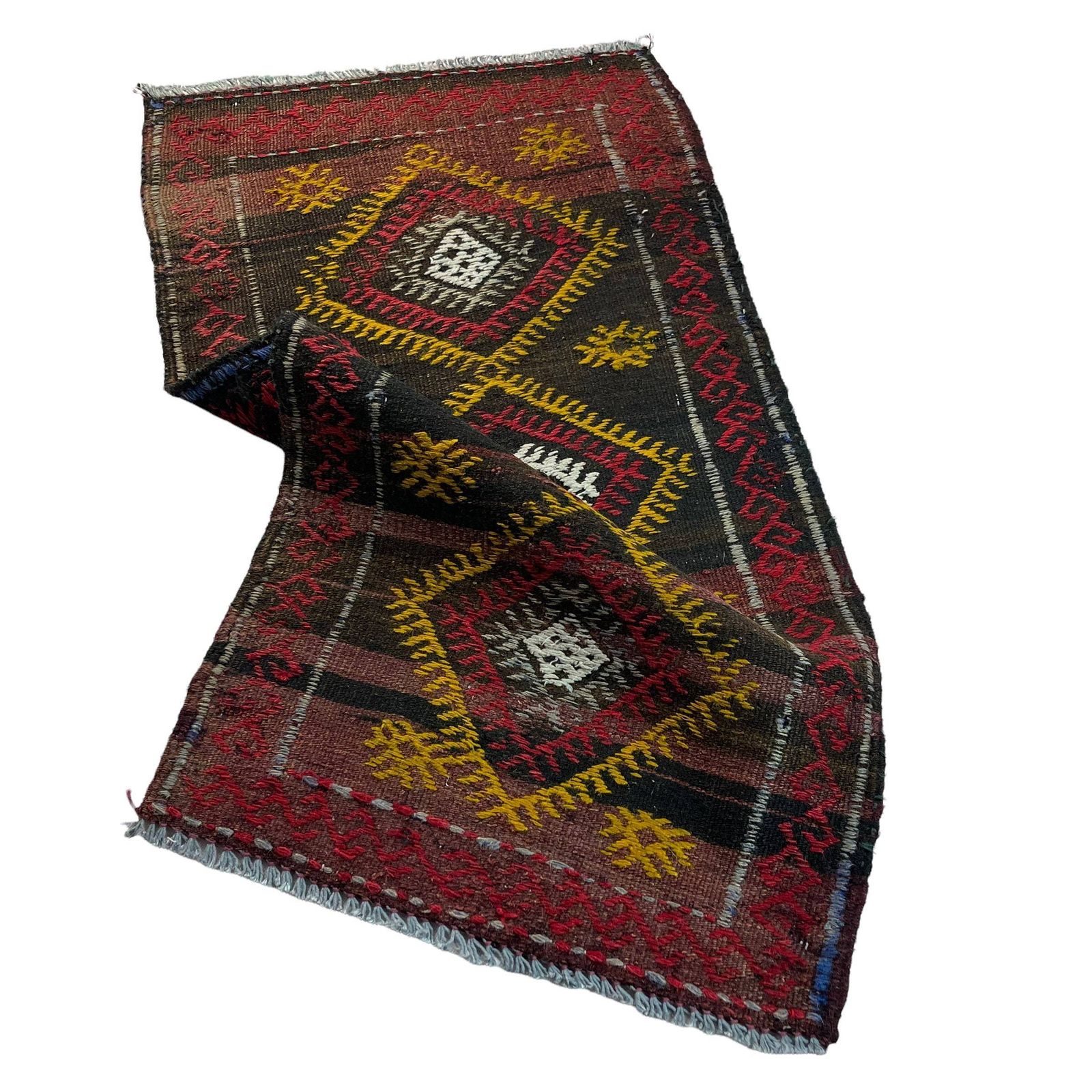 Traditional Turkish Mini Kilim Rug , Vintage Anatolian Turkish Kilim Rug , 96 X 50 Cm photo for sale