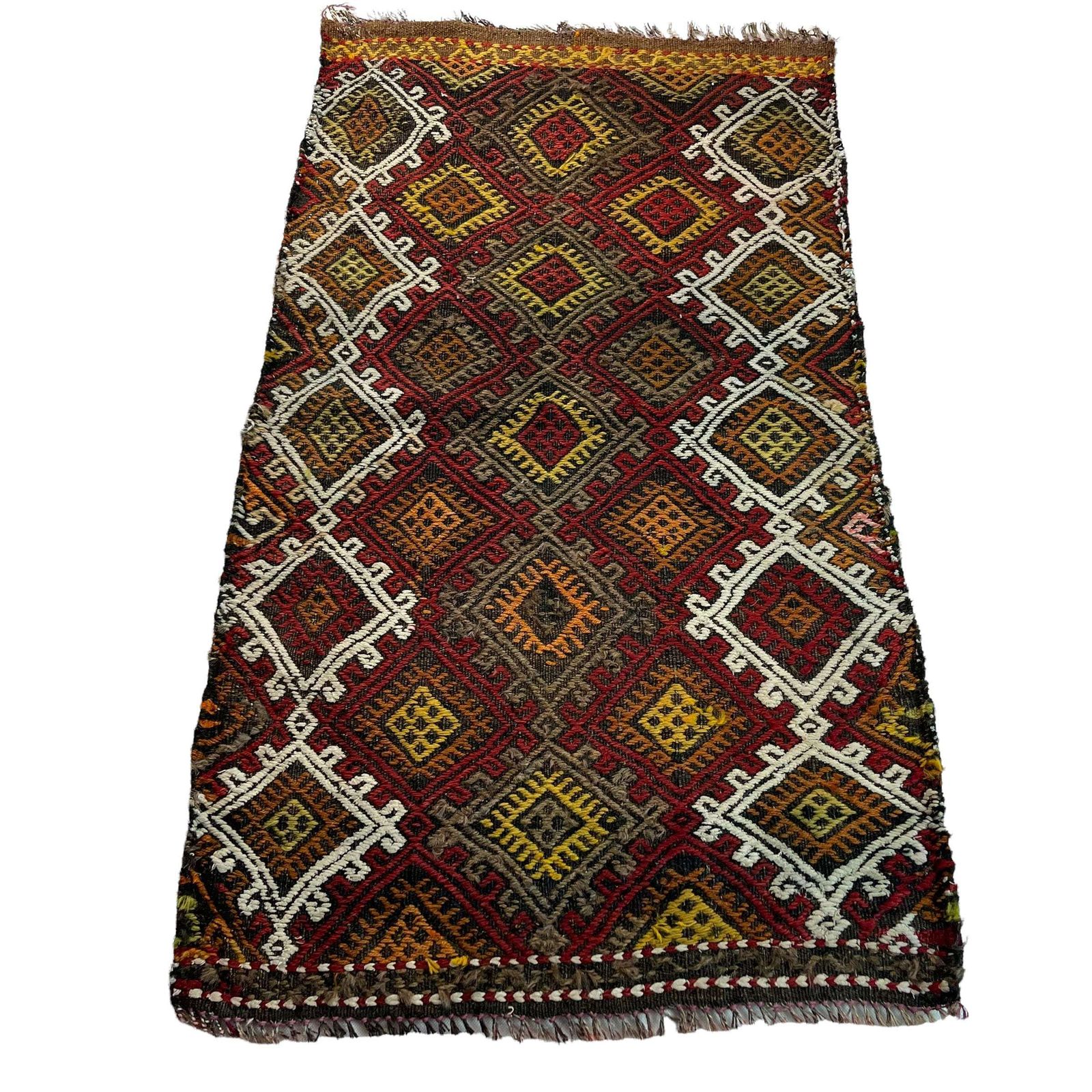 Traditioneel Turks Mini Kilimkleed, Vintage Anatolisch Turks Kilimkleed, 103 X 56 Cm photo 186.0
