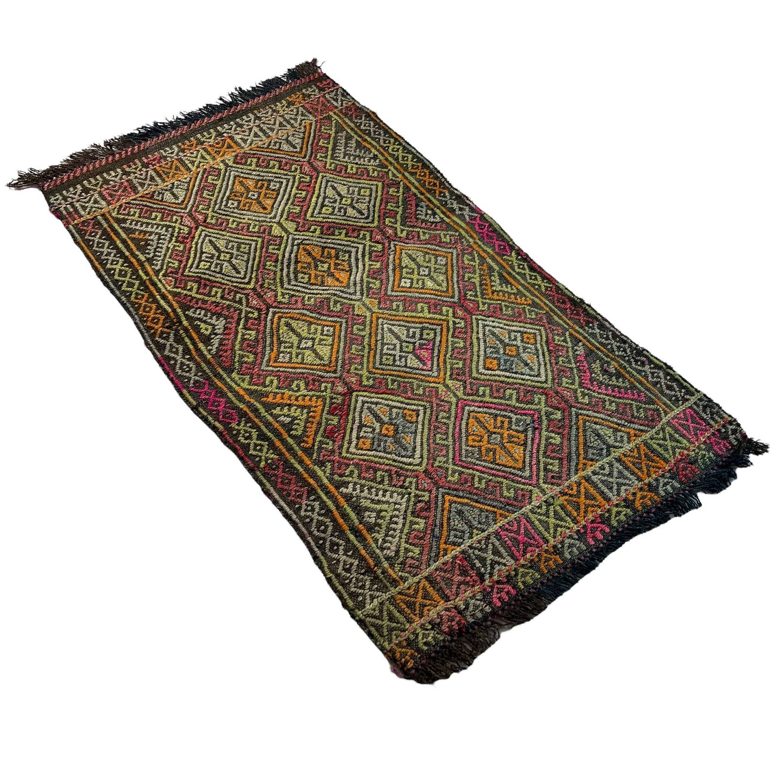 Traditioneel Turks Mini Kilimkleed, Vintage Anatolisch Turks Kilimkleed, 90 X 52 Cm photo for sale