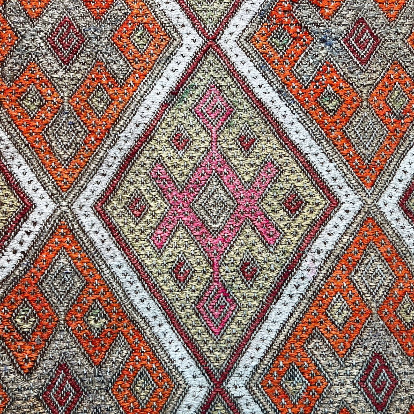 photo for sale Traditional Turkish Mini Kilim Rug , Vintage Anatolian Turkish Kilim Rug , 94 X 40 Cm