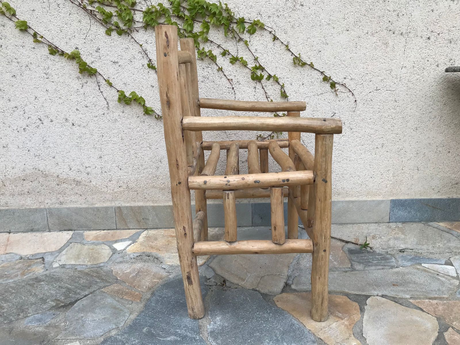 Furniture Art Popular Armchair In Raw Wood, Circa 1950 photo