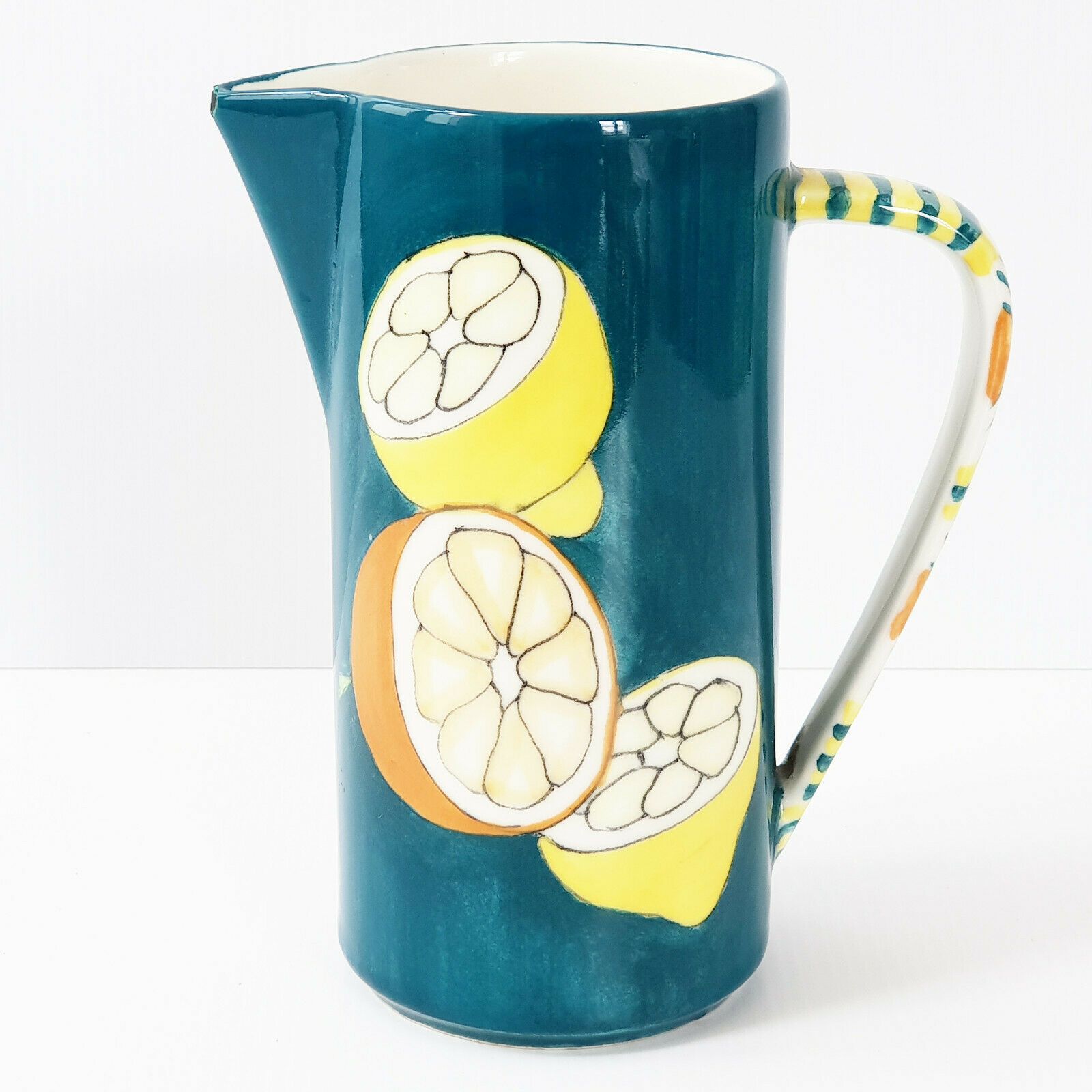 Vintage Ceramic Pitcher 1950 By Ernestine Virden Cannon Salerno Italy 50s