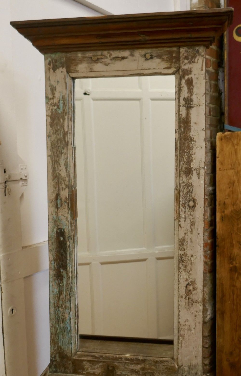 Painted French Bathroom Or Cloakroom Mirror Stand photo for sale