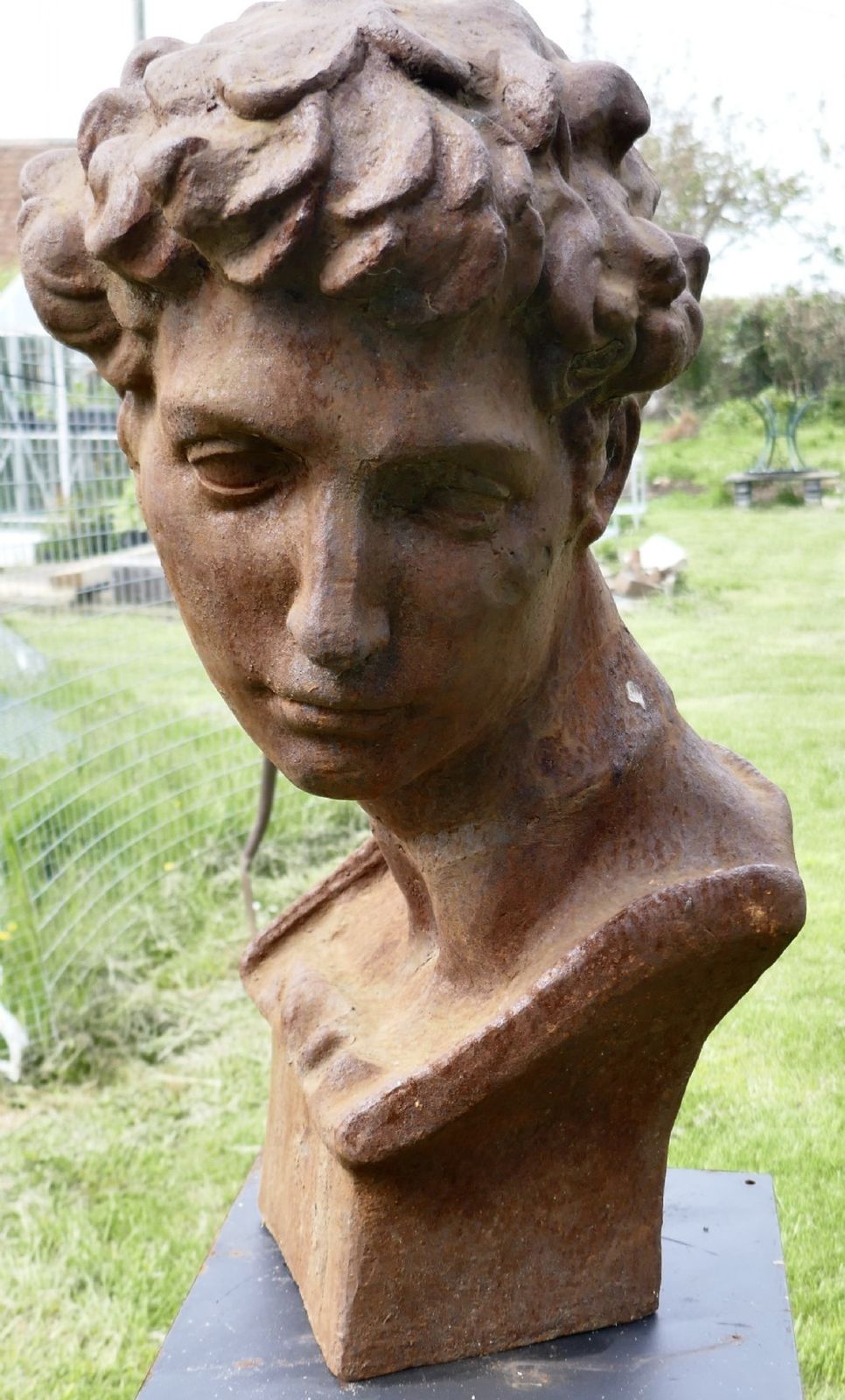 Weathered Cast Iron Statue Of Michelangelo's David photo furniture