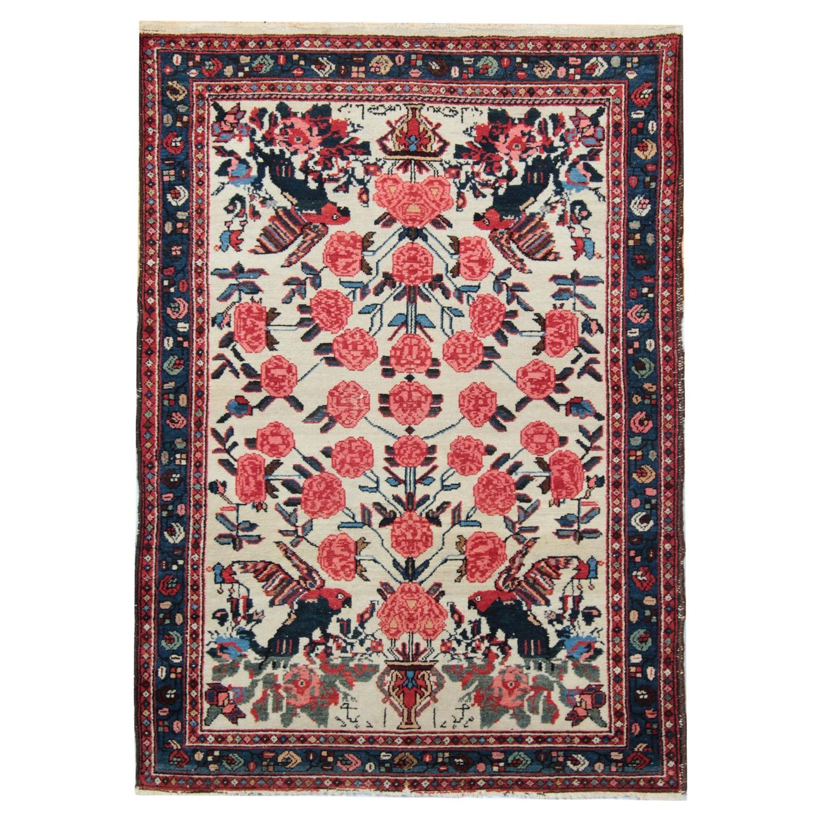 Handwoven Carpet Floral Living Room Traditional Rug