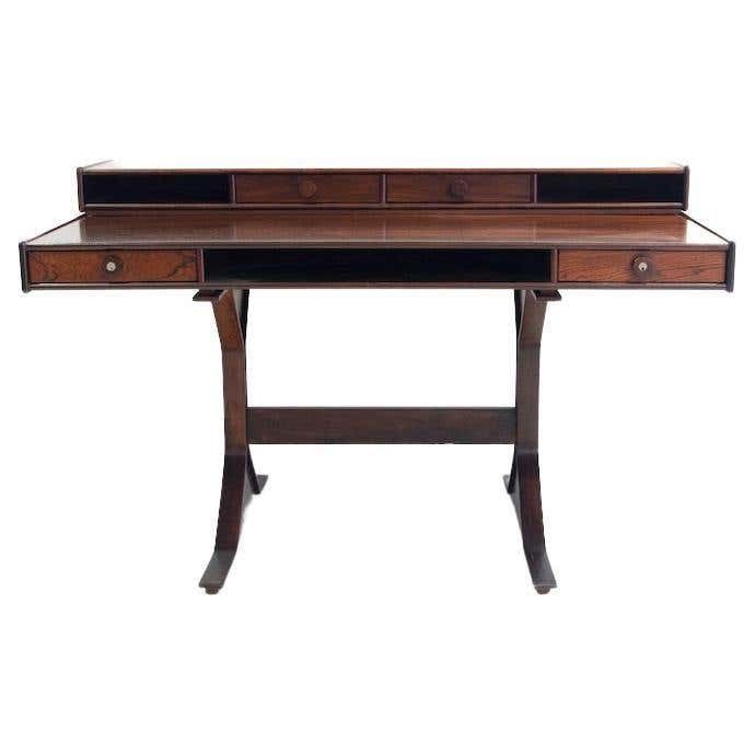 Gianfranco Frattini For Bernini Wooden Desk With Storage Compartments