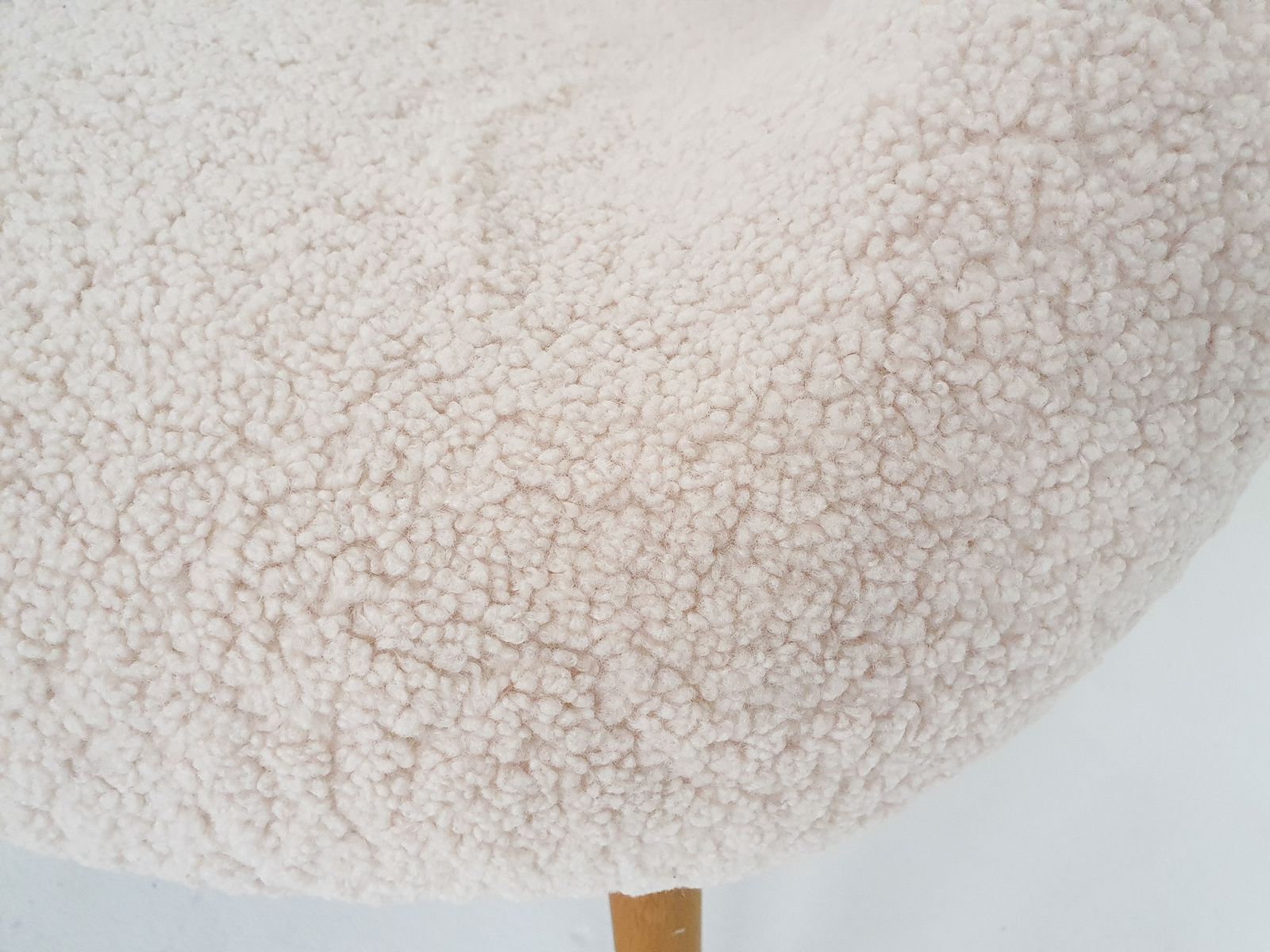 Scandinanvian Modern Lounge Chair In Boucle, Denmark 1960's photo vinterior