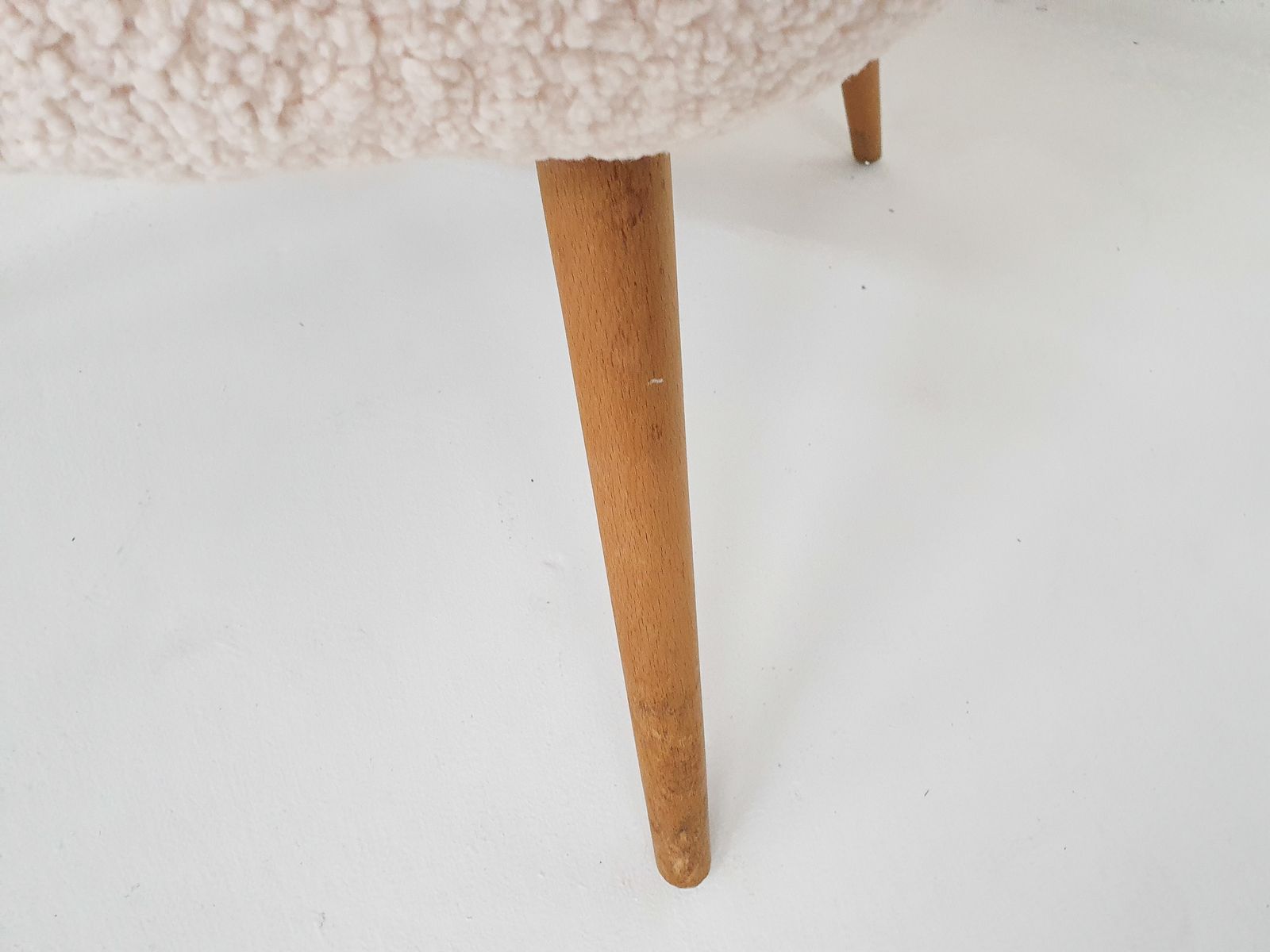 Scandinanvian Modern Lounge Chair In Boucle, Denmark 1960's photo buy