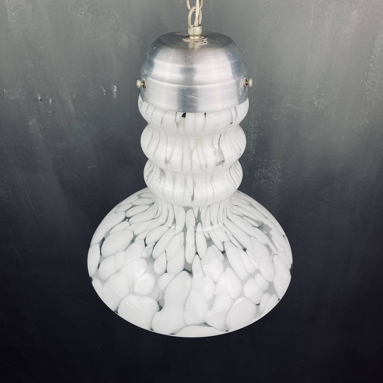 Mid Century White Murano Pendant Lamp Designed By Carlo Nason For Mazzega Italy 1960s photo buy