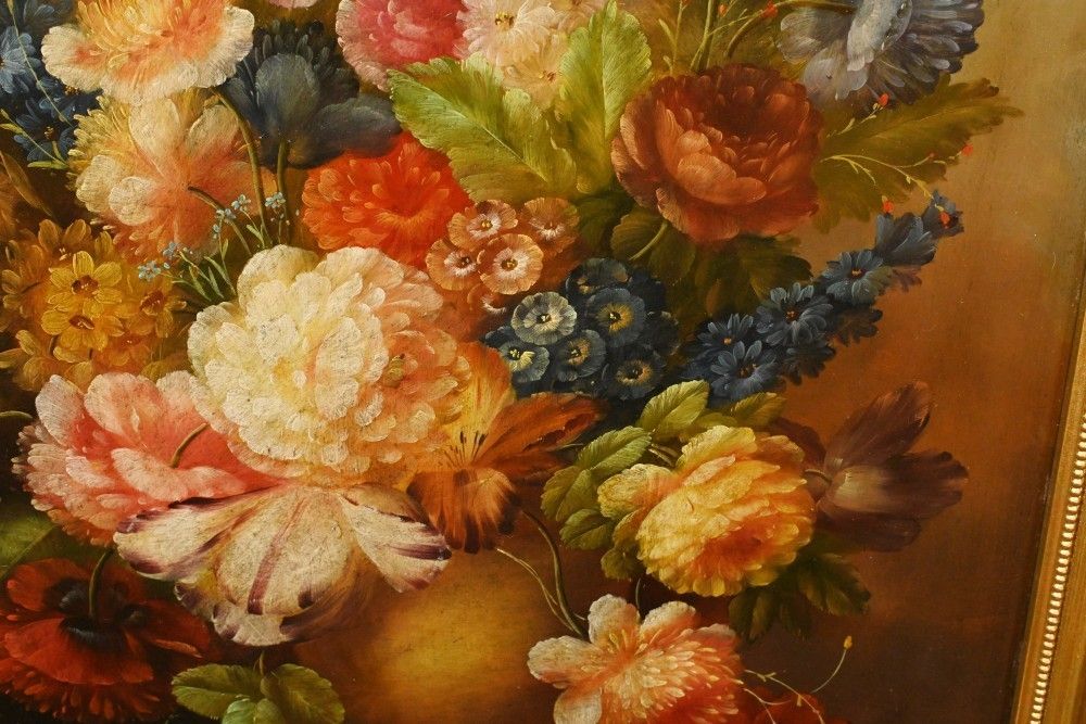Georgian Floral Oil Painting Still Life Gilt Frame photo 975.0