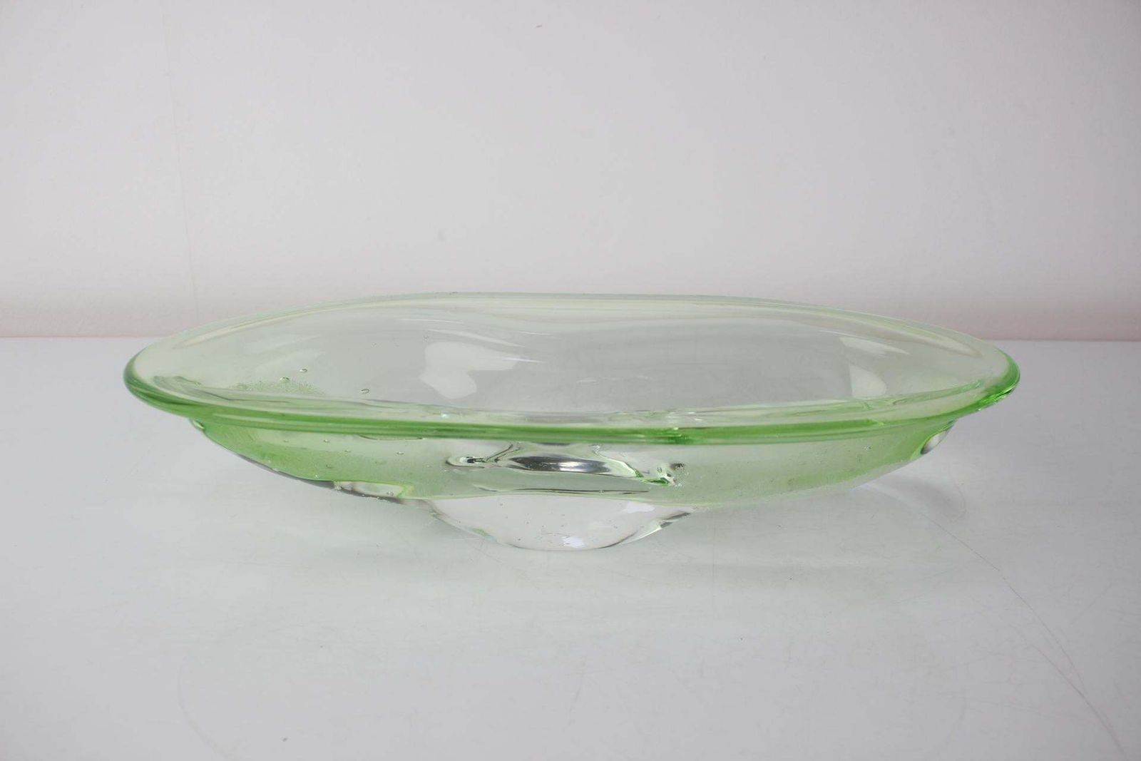 Mid Century Art Glass Bowl By Zelezno Borske Sklo, 1960's photo for sale