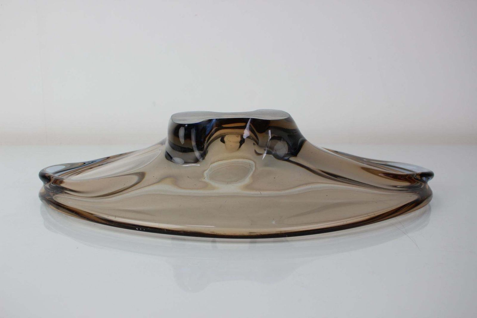 Mid Century Art Glass Bowl By Zelezno Borske Sklo, 1960's photo vintage