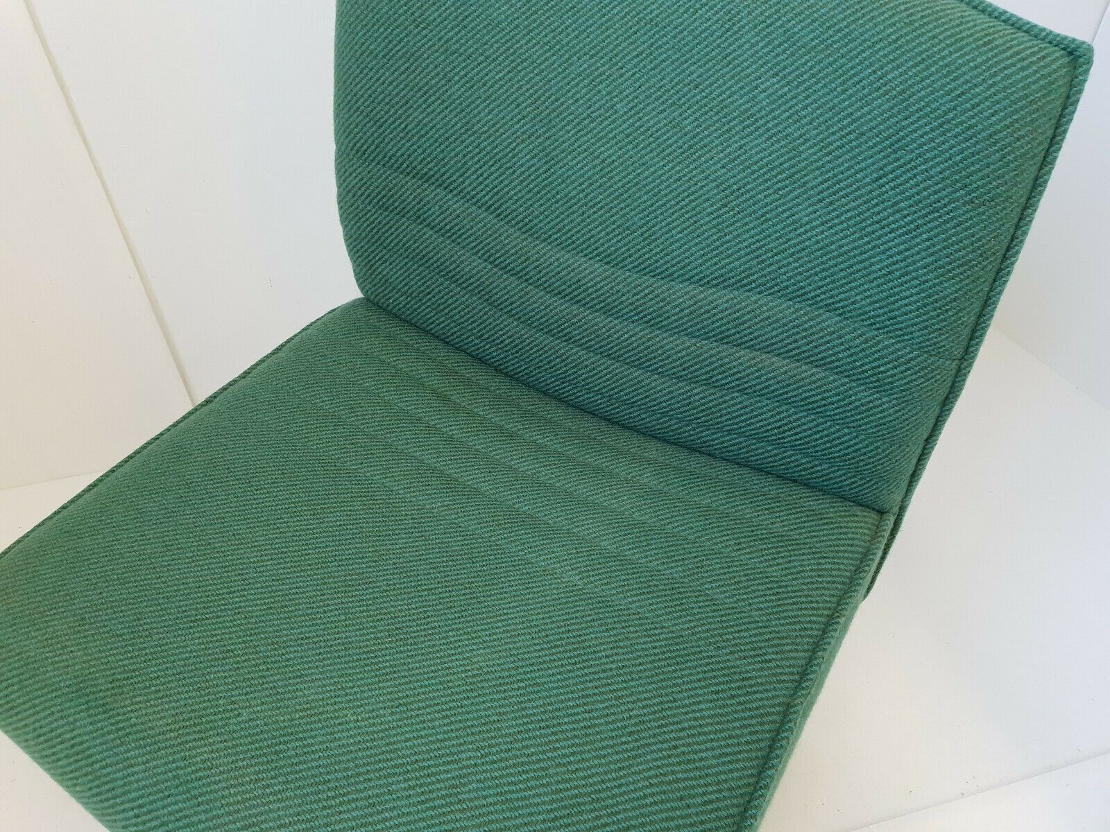 Chair Armchair Vintage 1980 In Wool & Steel 80s 1980s Model A photo for sale