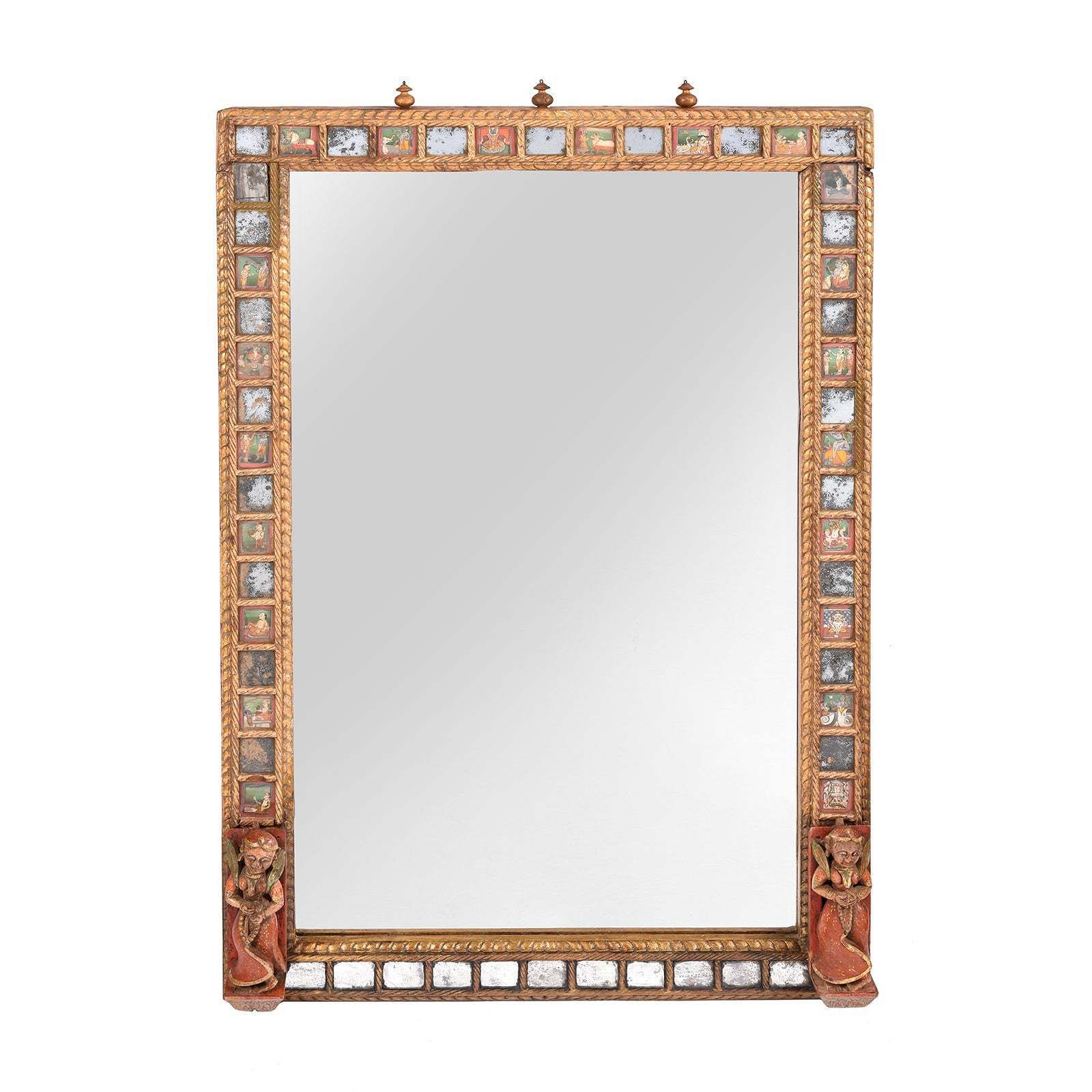 Indian Mirror Made From Baby Jula From Bikaner   Late 18thc photo furniture