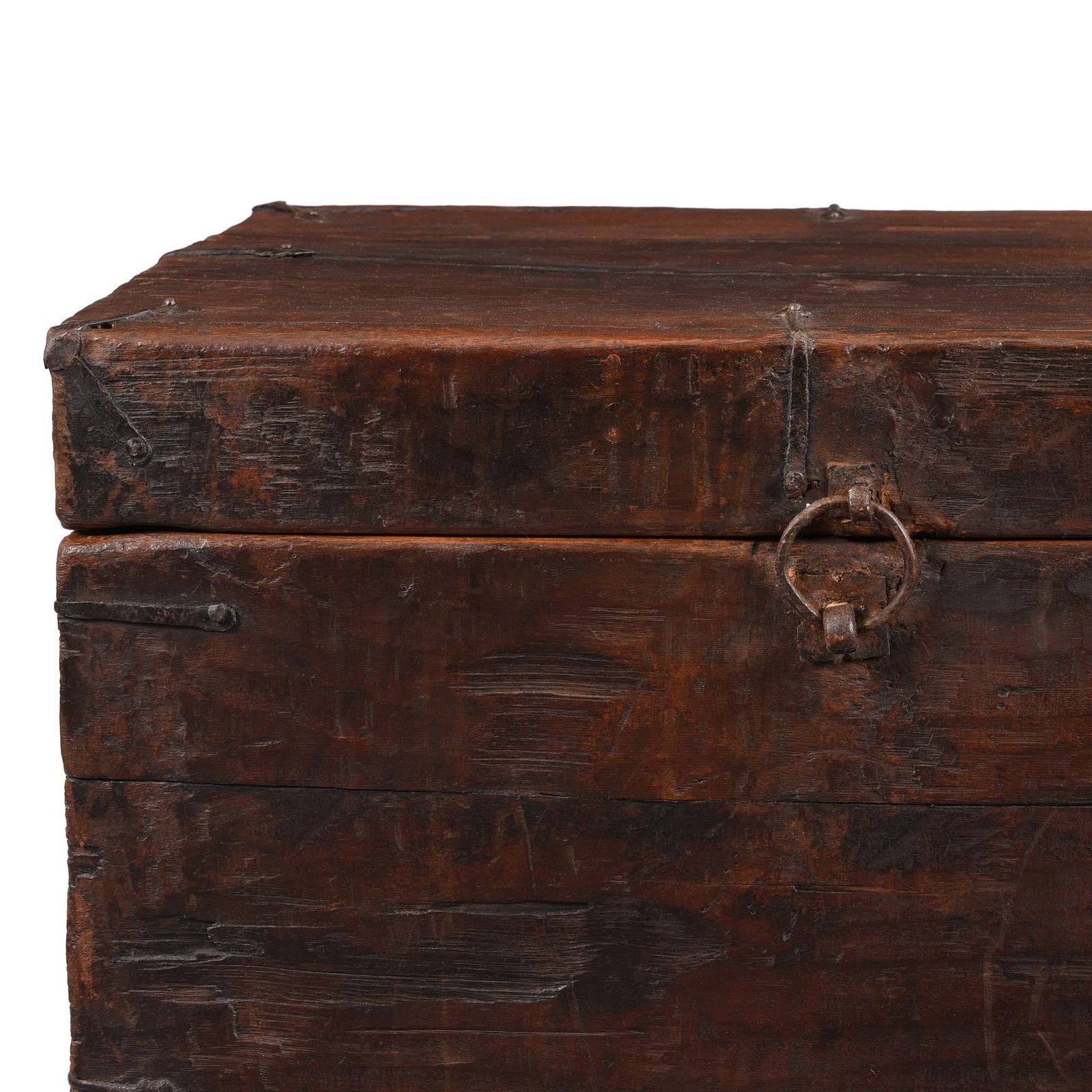 photo vintage Antique Painted Tibetan 'Double Dragon' Storage Chest 17th Century