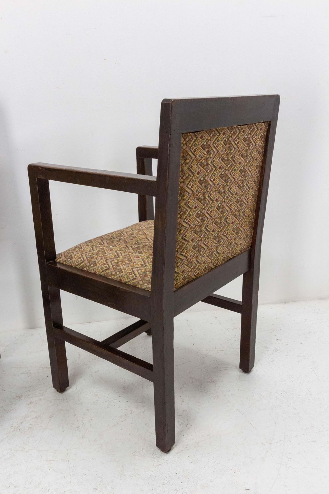 Four Moroccan Armchairs Art Deco Circa 1930 Carved Pine photo 881.45