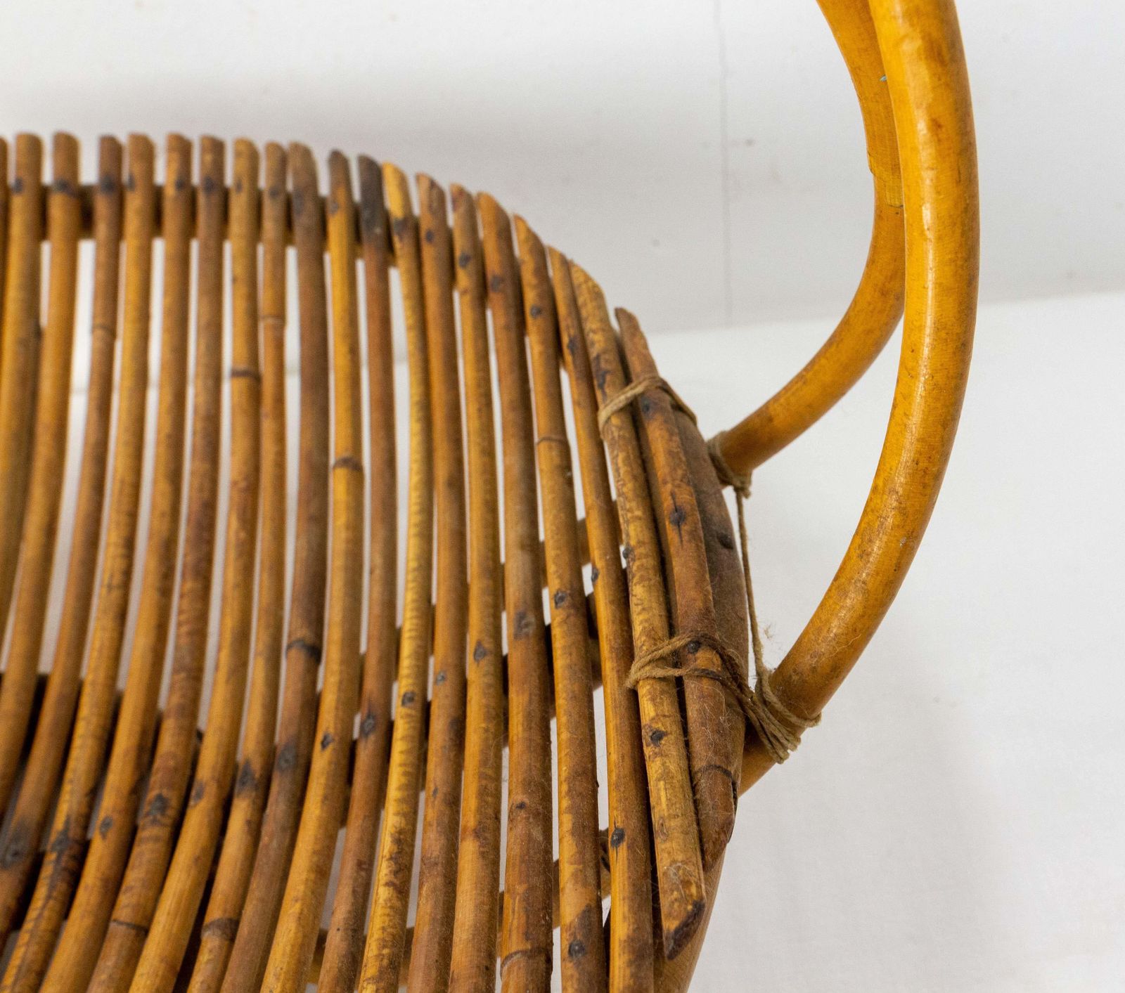 Mid Century Wicker Basket Centerpiece Fruit Cup, France photo buy