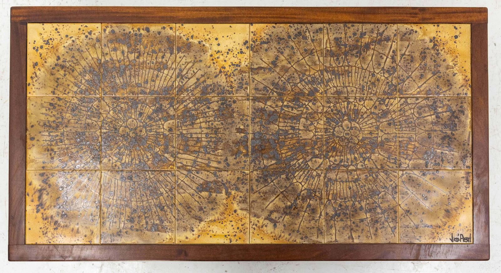 photo furniture Table basse française en céramique signée Jean d'Asti, Vallauris, 1960
