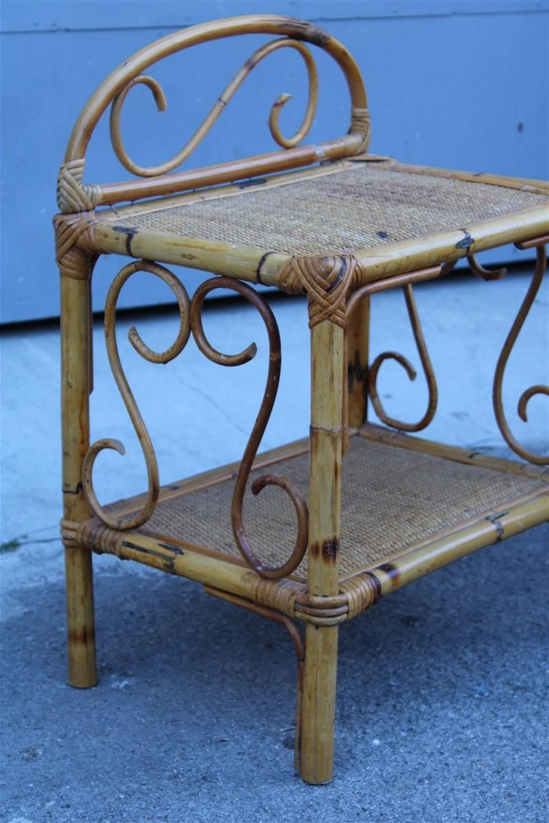 photo furniture Naturalist Pair Night Stands Mid Century Italian Design Bamboo Minimal 1950s
