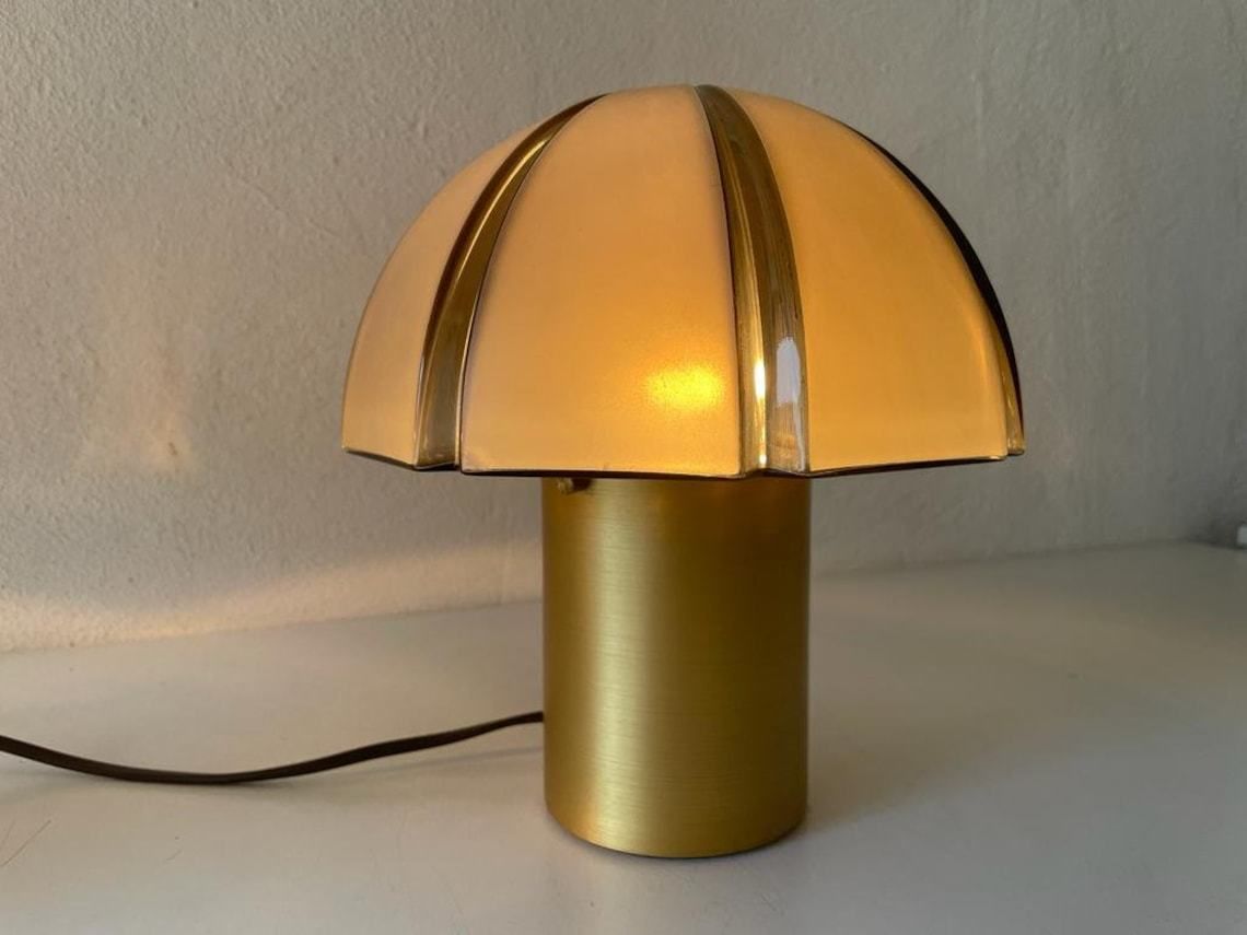 Mushroom Design 3 Dimensional Grey Glass Rare Pair Of Table Lamps By Peill Und Putzler 1960s Germany photo 1645.48