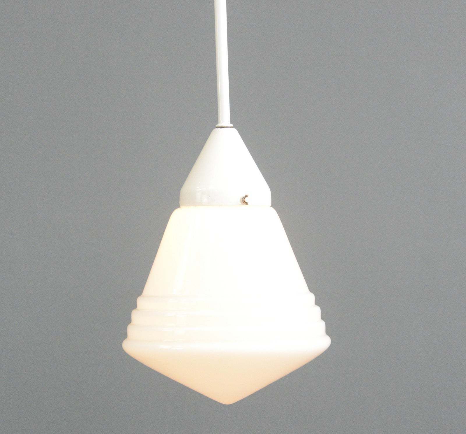 Conical Phillips Opaline Light Circa 1920s photo buy
