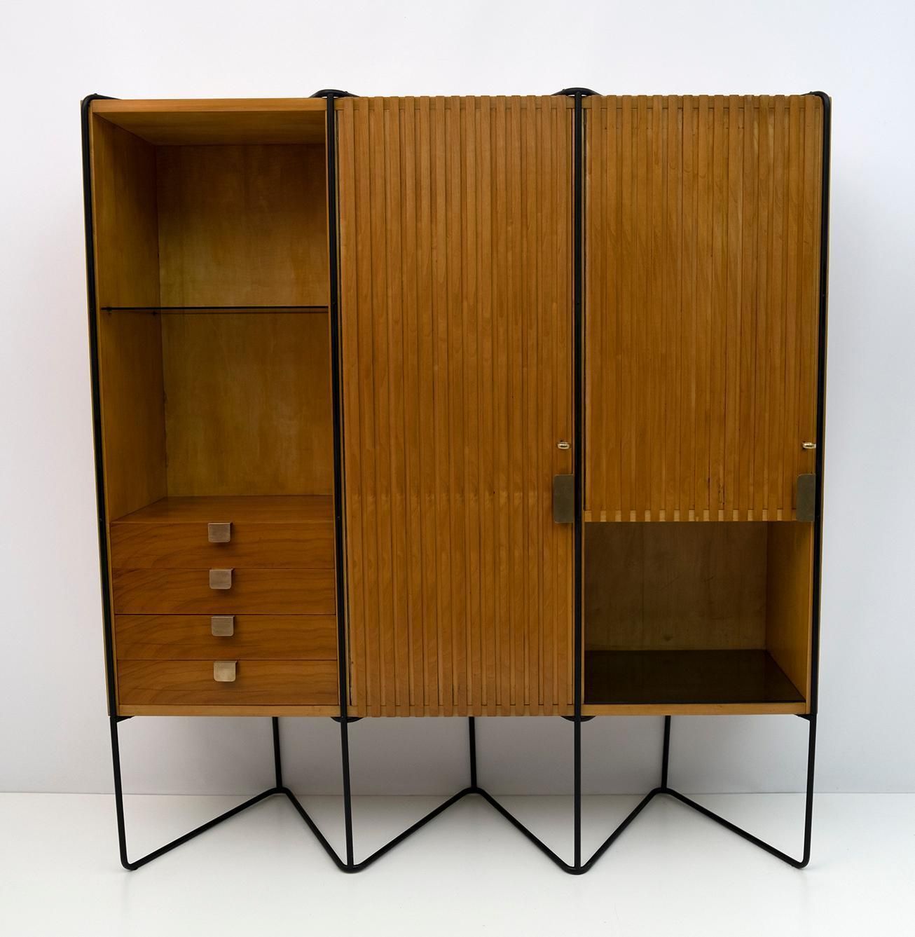 Taichiro Nakai Teak Wall Cabinet By Consorzio La Permanente Mobili, 1950s photo vintage