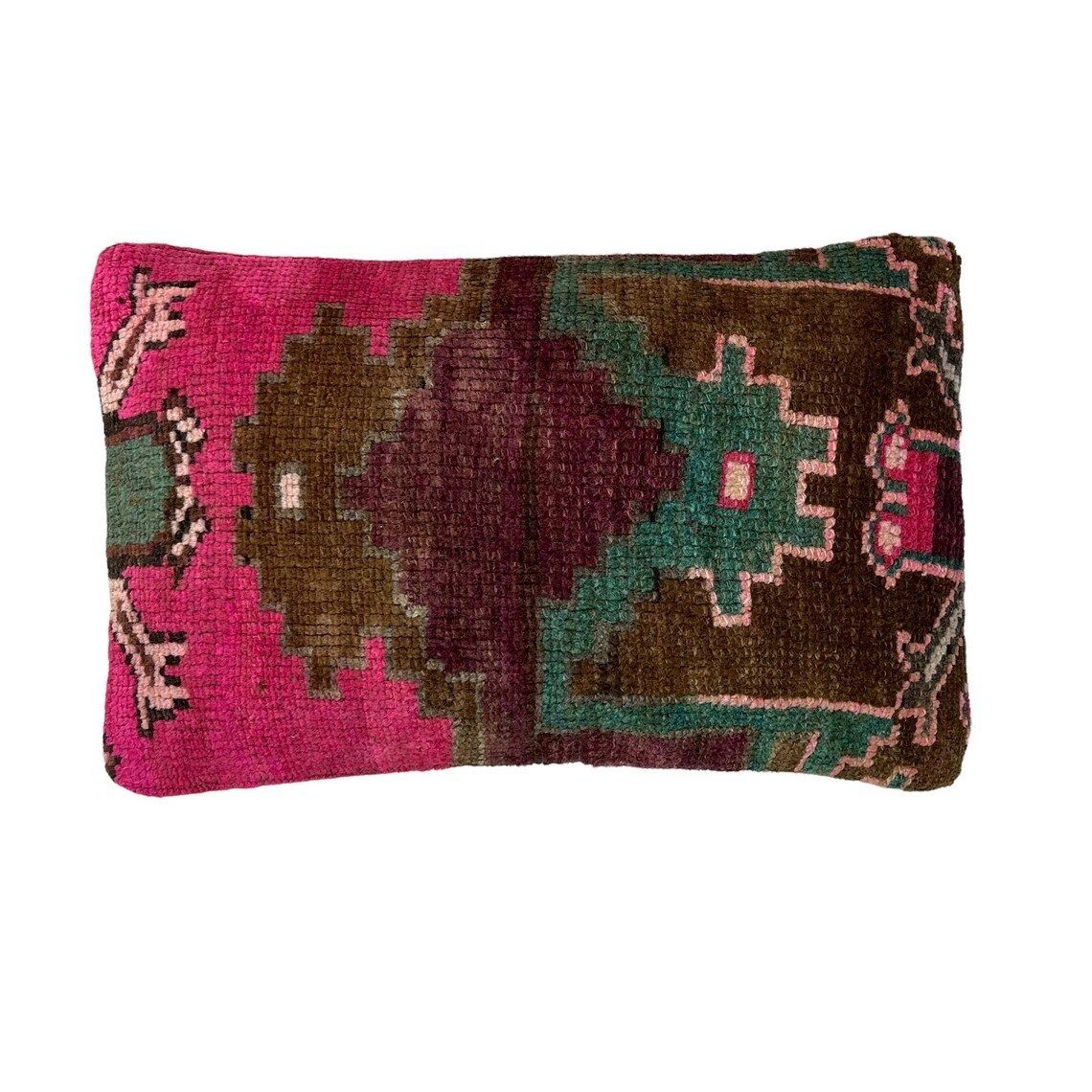12'' X 20'' Vintage Hand Made Rug Cushion Cover, 30 X 50 Cm Decorative Rug Pillow Cover, Large Vintage Turkish Rug Cushion Cover photo 70.0