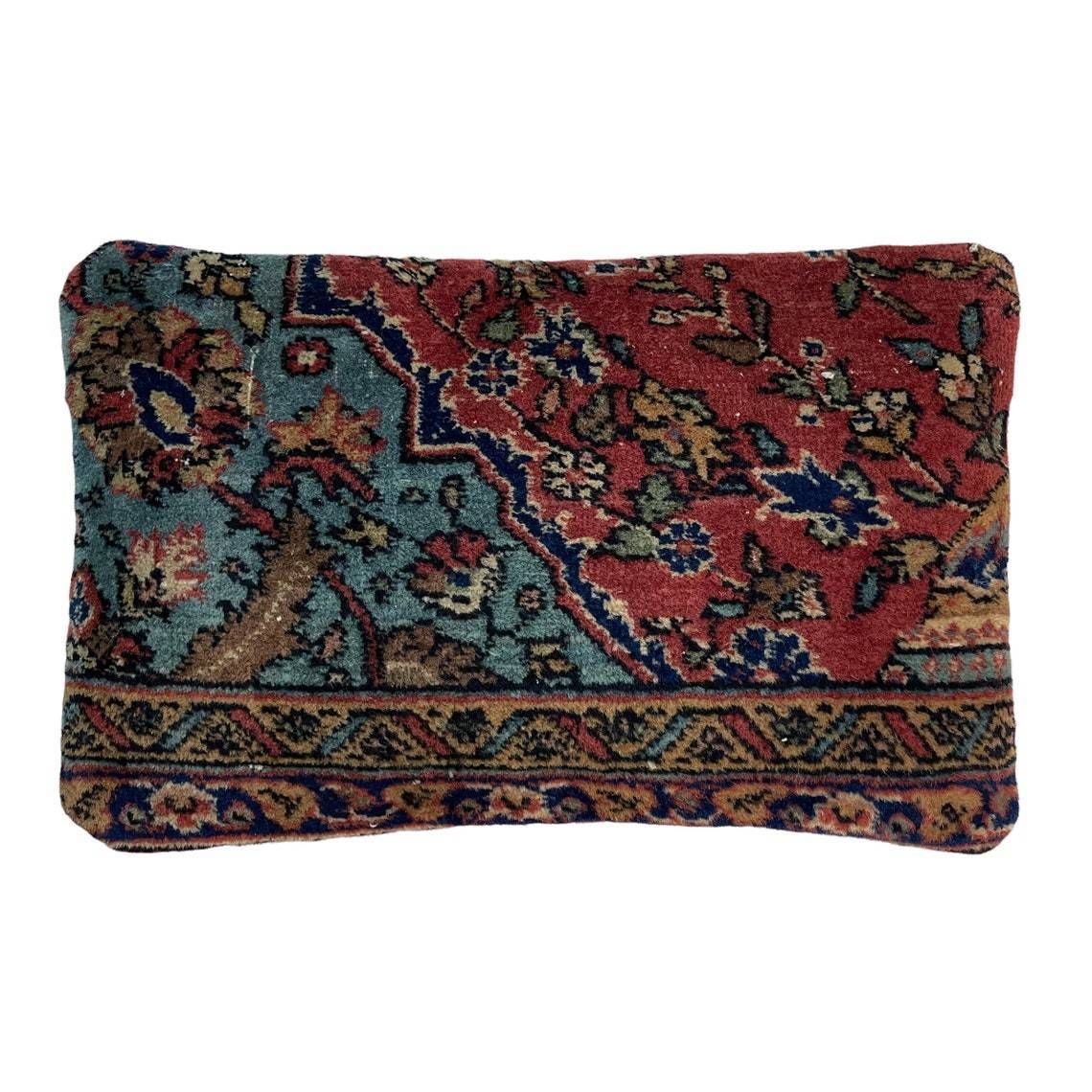 12'' X 20'' Vintage Hand Made Rug Cushion Cover, 30 X 50 Cm Decorative Rug Pillow Cover, Large Vintage Turkish Rug Cushion Cover