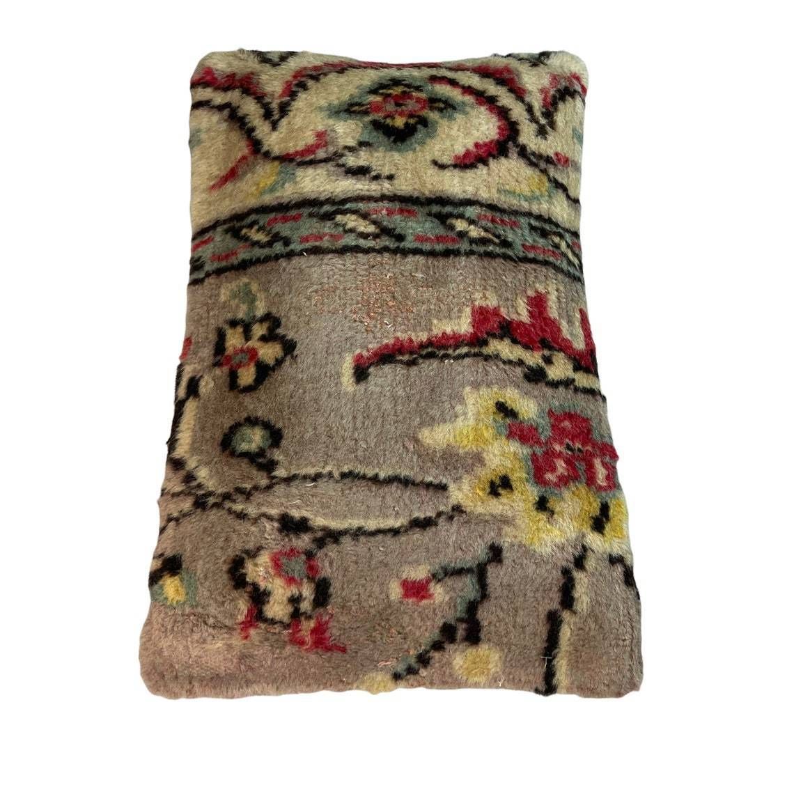 12'' X 20'' Vintage Hand Made Rug Cushion Cover, 30 X 50 Cm Decorative Rug Pillow Cover, Large Vintage Turkish Rug Cushion Cover photo 70.0