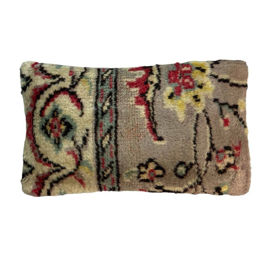 12'' X 20'' Vintage Hand Made Rug Cushion Cover, 30 X 50 Cm Decorative Rug Pillow Cover, Large Vintage Turkish Rug Cushion Cover photo vinterior
