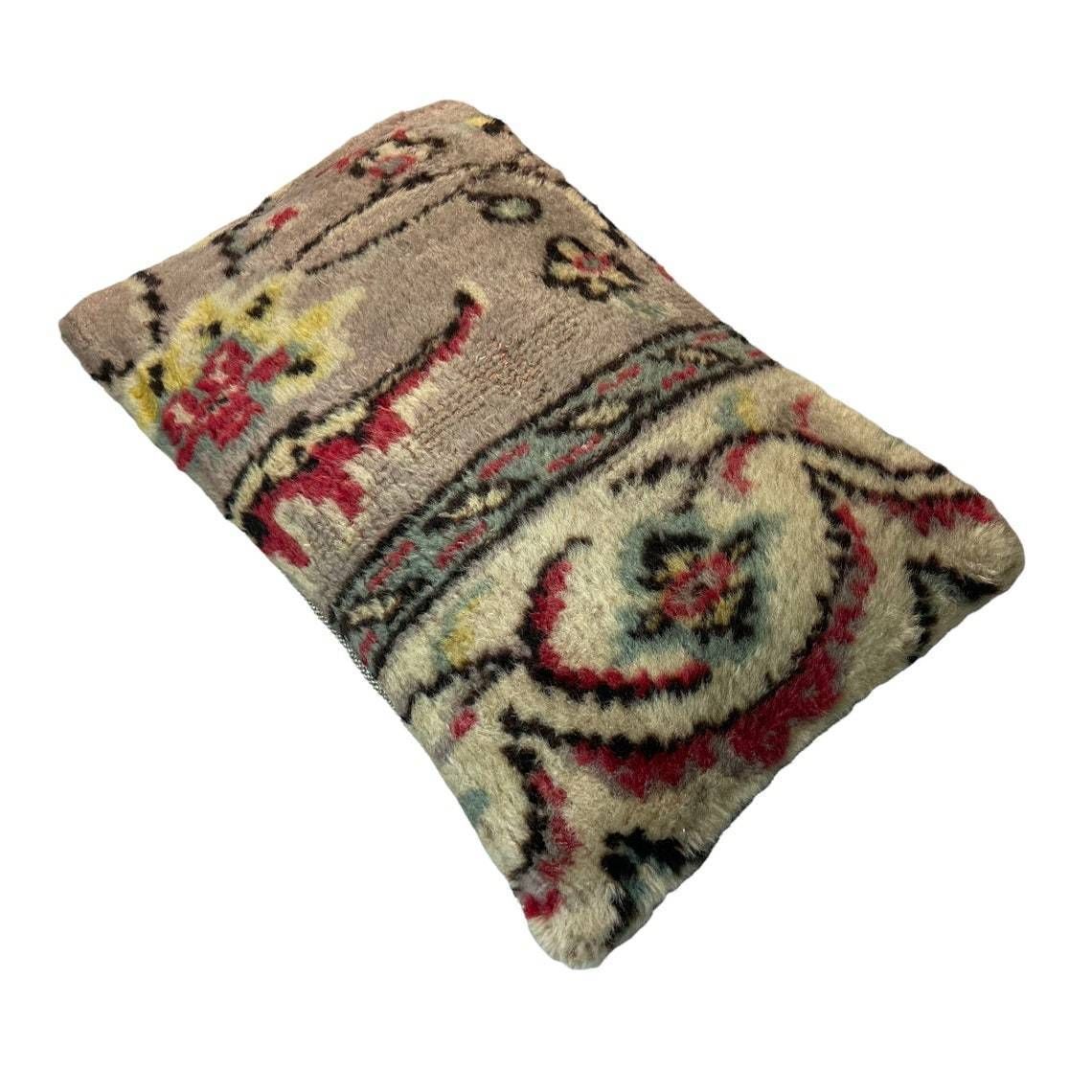 12'' X 20'' Vintage Hand Made Rug Cushion Cover, 30 X 50 Cm Decorative Rug Pillow Cover, Large Vintage Turkish Rug Cushion Cover photo vintage