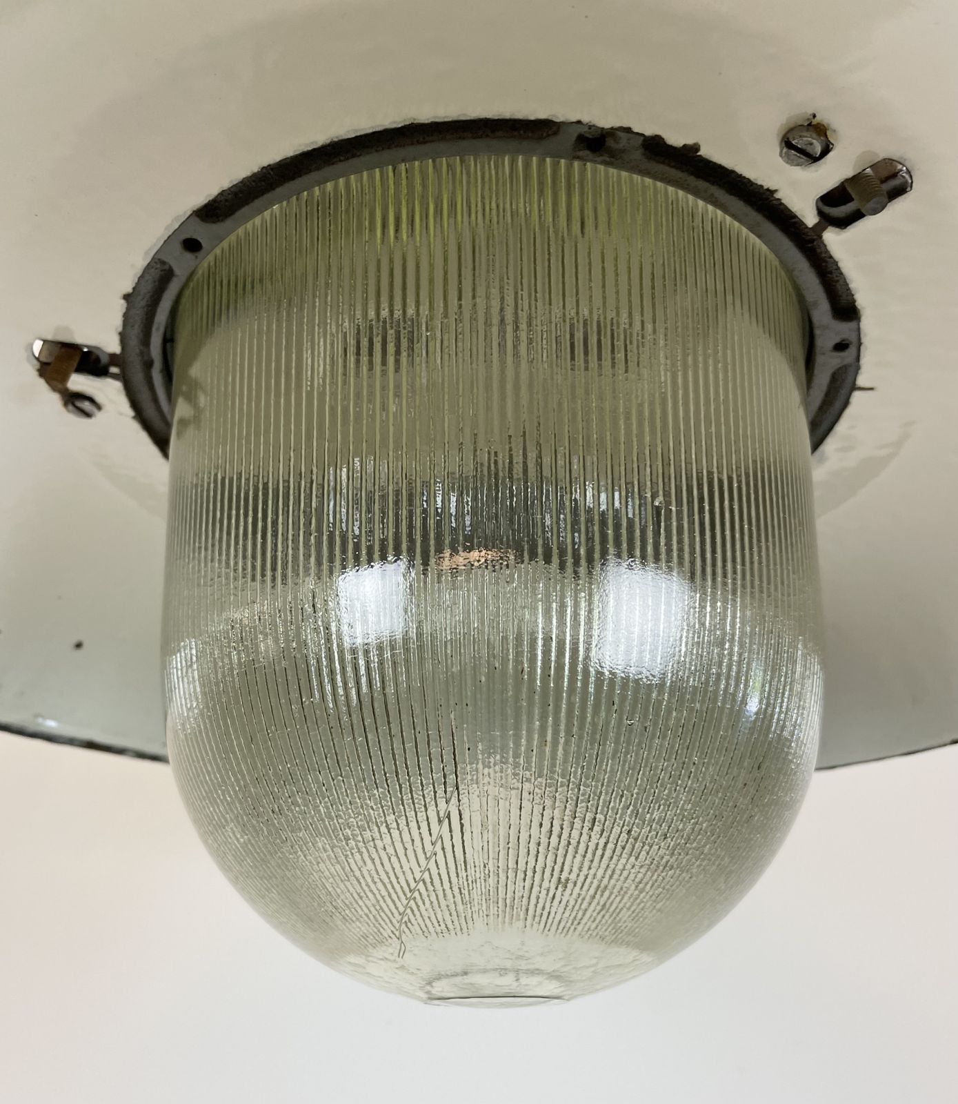 Industrial Grey Enamel Factory Pendant Lamp In Cast Iron From Zaos, 1960s, 25x photo 199.0