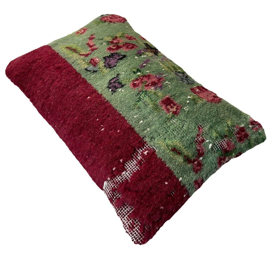 12'' X 20'' Vintage Hand Made Rug Cushion Cover, 30 X 50 Cm Decorative Rug Pillow Cover, Large Vintage Turkish Rug Cushion Cover photo furniture