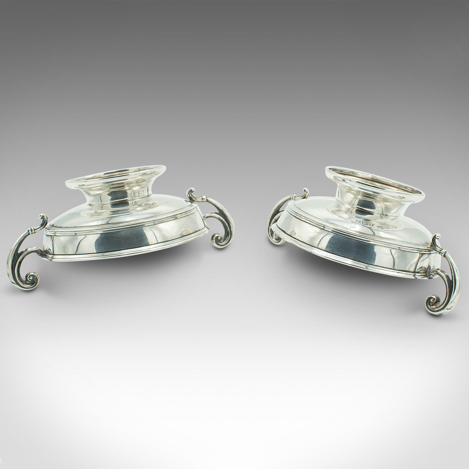 Pair Of Antique Bonbon Dishes, English, Sterling Silver, Serving Bowl photo buy