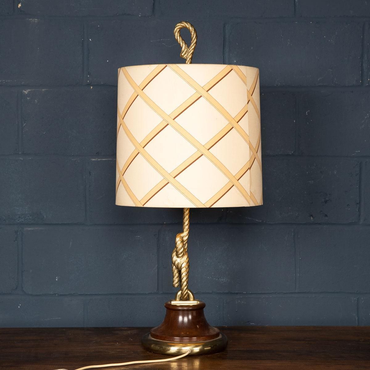 20th Century Large Table Lamp With Original Shade Attributable To Gucci, C.1980 photo for sale