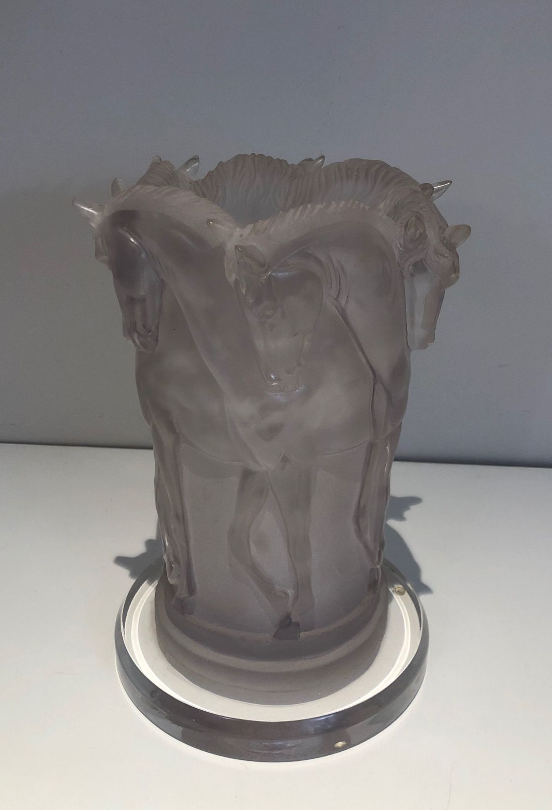 Plexiglass Horse Lamp In The Style Of Lalique