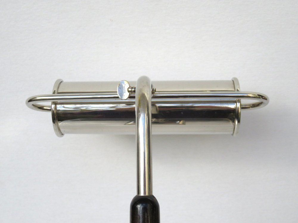 1922.7 Art Deco Nickel Plated And Black Wood Piano Table Lamp photo