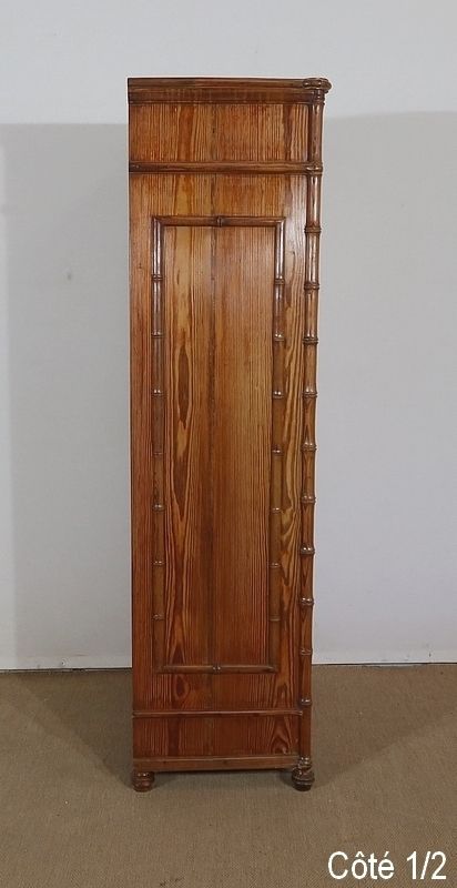 photo buy Bamboo Spirit Semainier In Solid Pitch Pine, Art Nouveau, 1900